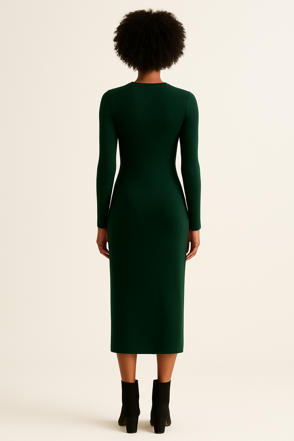 Forest Green Knit Midi Dress