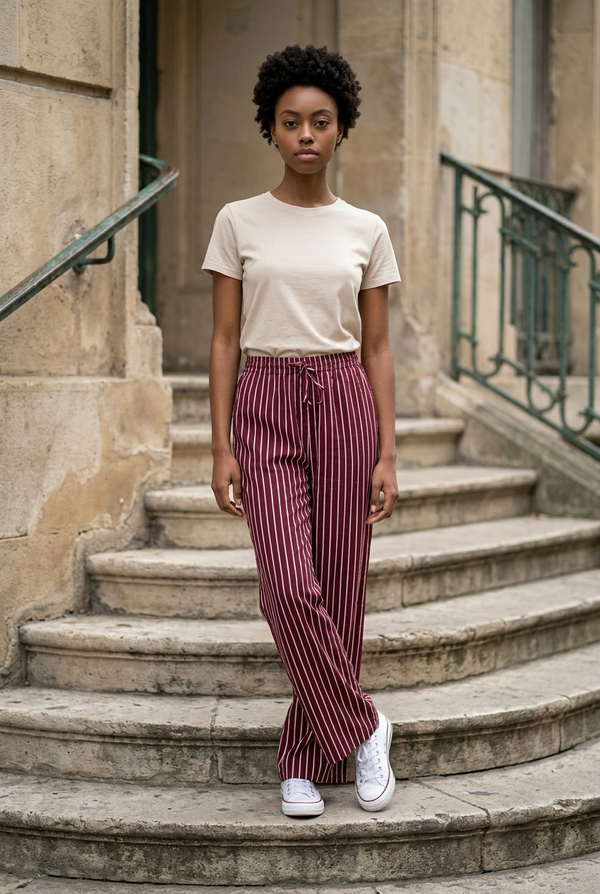 LS Red Vibe Stripe Trousers
