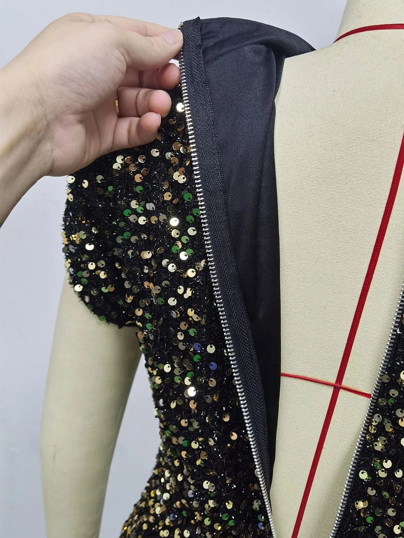 Women's Party Dress Sleeveless Shiny Sequins Luxury Evening Dress Sexy Short Sleeve Slit Midi Summer Formal Prom Dresses XSY008