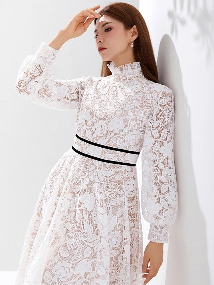 DEVCHATA Quality Women Luxury Embroidered Long Maxi Evening Dress Elegant White New Long Sleeve Evening Party Dress Vestidos