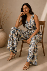 LS Azure Leaf Wide Leg Jumpsuit